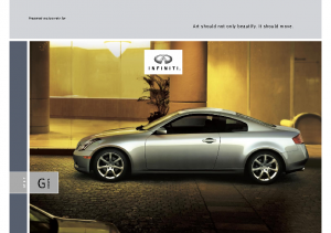 2006 Infiniti G Coupe Spec Sheet