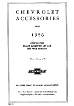 1956 Chevrolet Accessories Price List