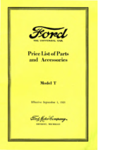 1921 Ford Parts List (Sep)