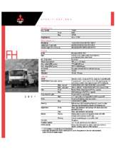 2001 Mitsubishi Fuso FH Specs