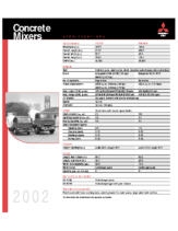 2002 Mitsubishi Fuso Concrete Mixer Specs