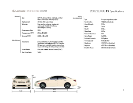 2002 Lexus ES Specs