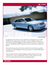 2003 Toyota Avalon Specs