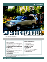 2004 Toyota Highlander Specs