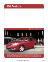 2006 Toyota Matrix Specs