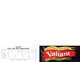 1962 Chrysler RV1 Valiant Colour Chart AUS