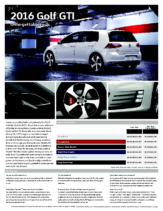 2016 VW Golf GTI Sell Sheet CN