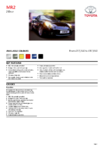 2007 Toyota MR2 Specs UK