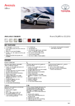 2008 Toyota Avensis 5 Door Specs UK