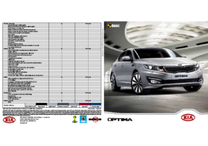 2012 Kia Optima Specs AUS