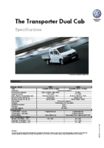 2008 VW Transporter Dual Cab Specs AUS