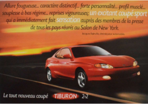 1997 Hyundai Tiburon Sales Sheet CN FR