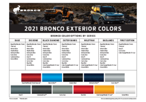 2021 Ford Bronco Exterior colors