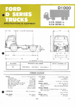 1968 Ford D1000 Data Sheet (Aus)