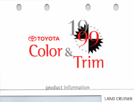 1999 Toyota Land Cruiser Color & Trim